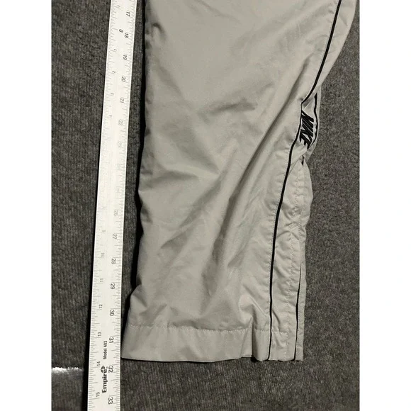 Nike sweatpants joggers Y2K gray vintage lined mens Large baggy ankle zipper - Picture 7 of 8
